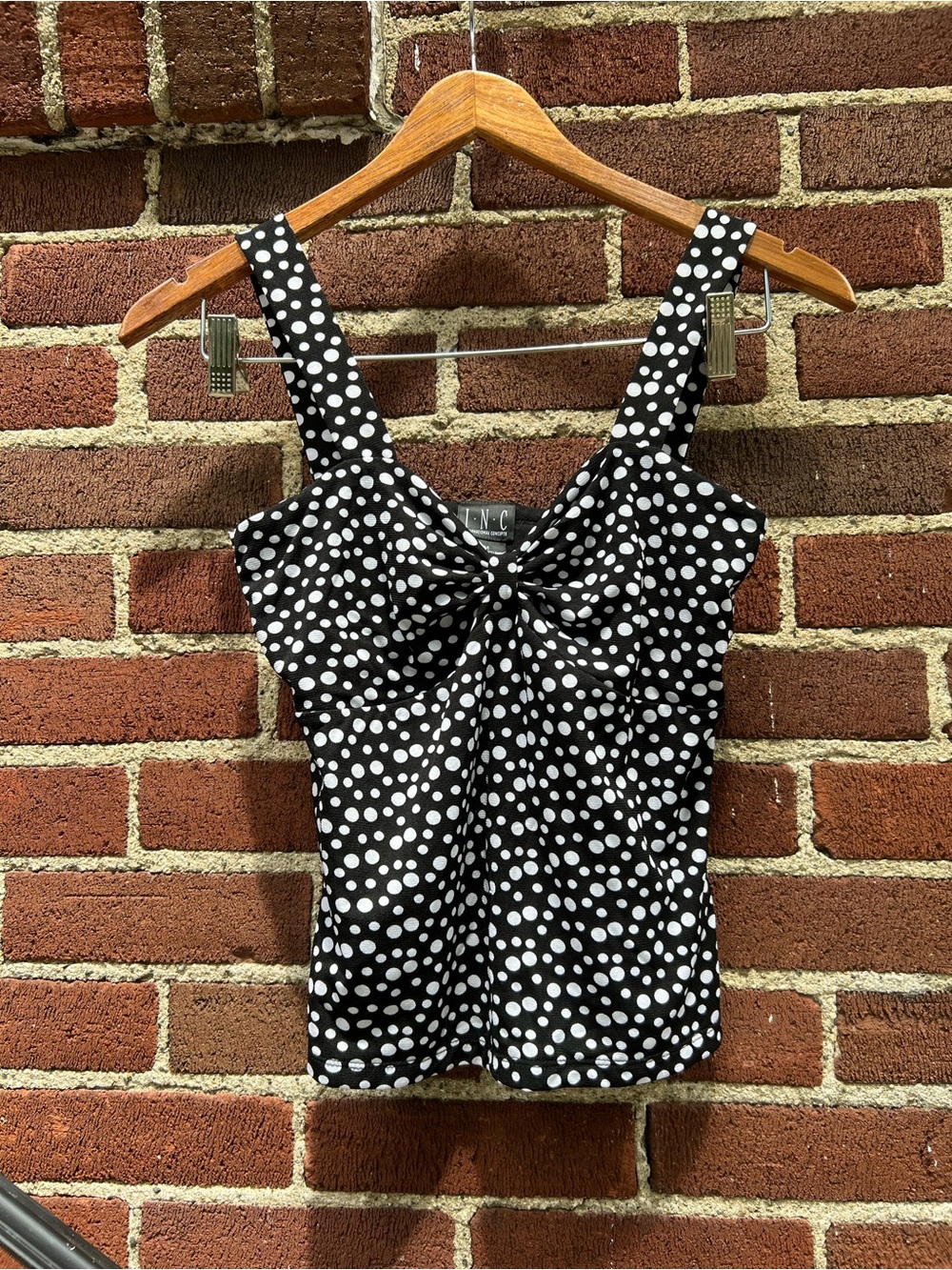 INC International Concepts Black Polka Dot Camisole